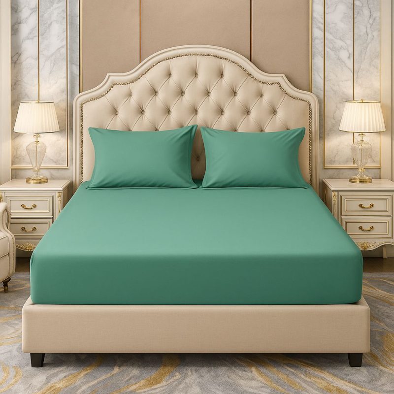 Lenjerie de pat finet verde albastru 150x200 set 3 piese verde-albastru (cod H810)