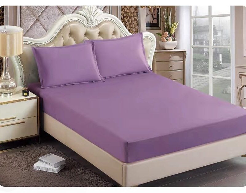 Lenjerie pat finet mov set 3 piese cu elastic H808  mov