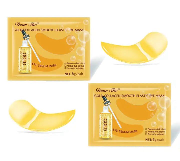 Plasturi pentru Ochi cu Colagen și Aur – Dear She Gold Collagen Smooth Elastic Eye Mask, 6g/pereche