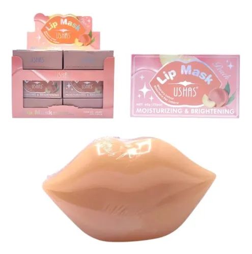 Ushas Lip Mask Peach – Mască Hidratantă pentru Buze, Cod HA497