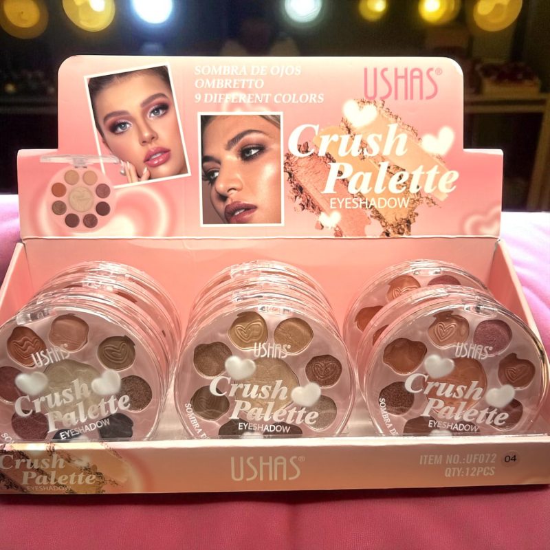 Paletă farduri de pleoape USHAS Crush Palette UF072 – 9 culori versatile – set 12 bucăți