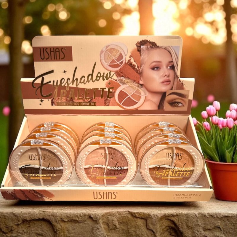 Paletă farduri de pleoape USHAS UF090-2 – 12 bucăți/set, culori intense și textură fină