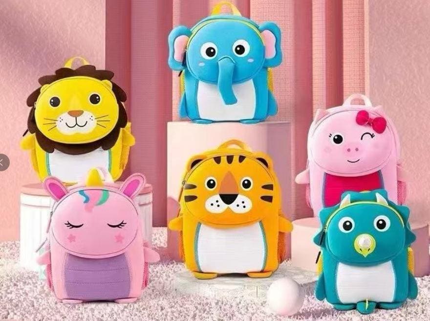 Rucsac copii H669 – 33x29x16 cm, modele animale 3D, material poliester, culori mixte