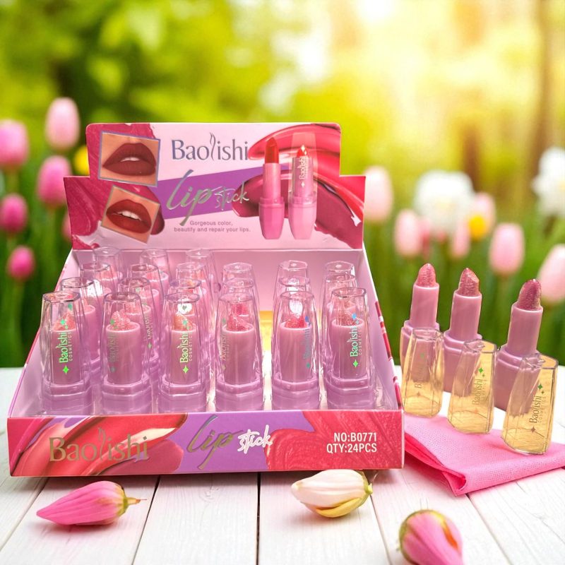 Ruj cu glitter Baolishi B0771 – culoare intensă și efect strălucitor – set 24 bucăți