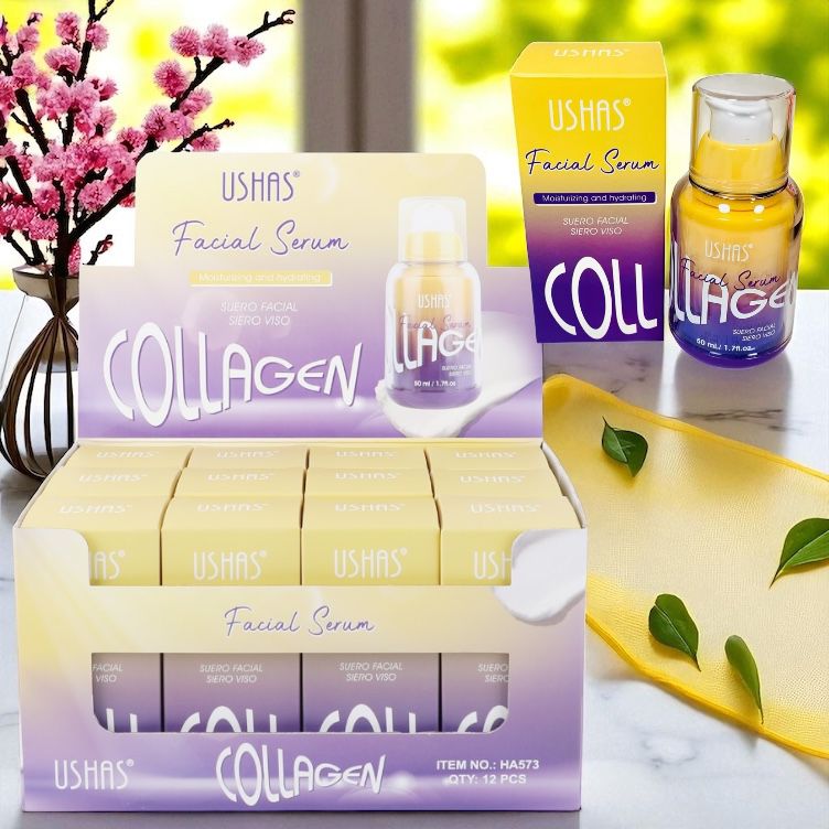 Ser Facial cu Colagen Ushas – Hidratare și Fermitate – Cod HA573 – 12 Bucăți