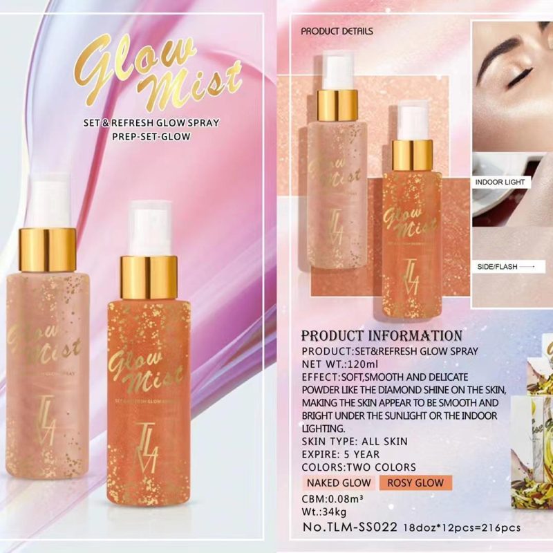 TLM Tailaimei Glow Mist – Spray Iluminator și Fixator Machiaj, SS022, 12 bucăți / cutie