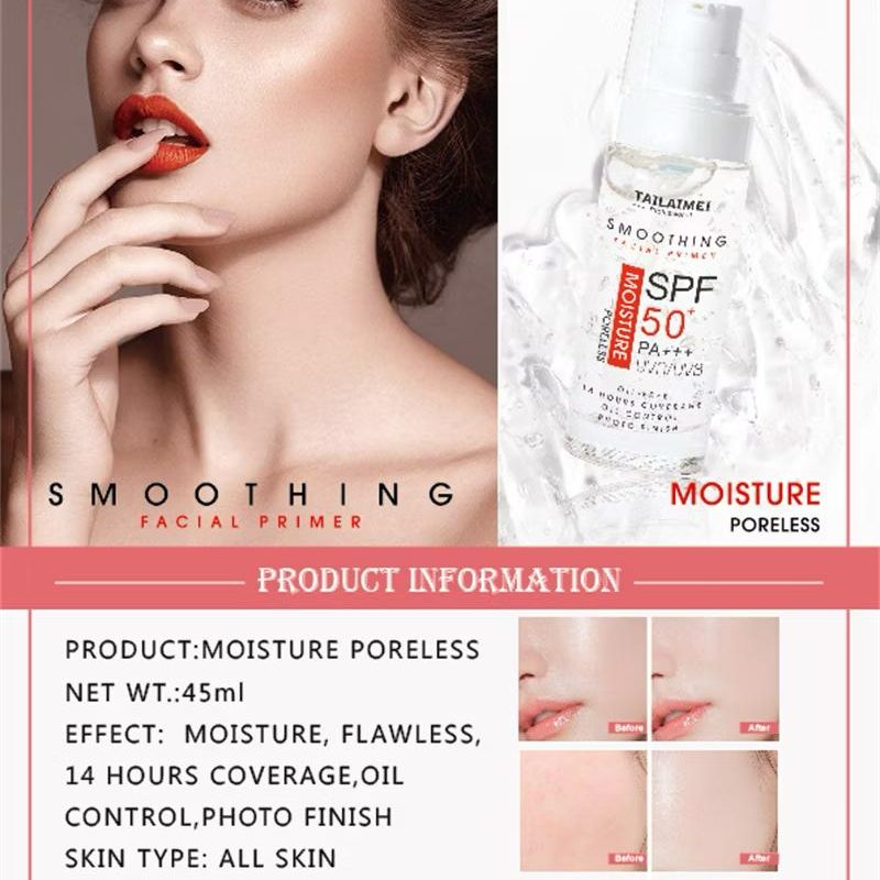 TLM Tailaimei Smoothing Facial Primer SPF 50+ – Bază de Machiaj cu Protecție Solară, F153, 12 bucăți / cutie