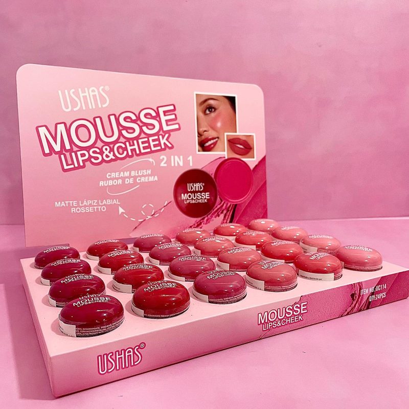 USHAS Mousse Lips & Cheek UC114 – produs 2 în 1 pentru buze și obraji – set 24 bucăți - imagine 2