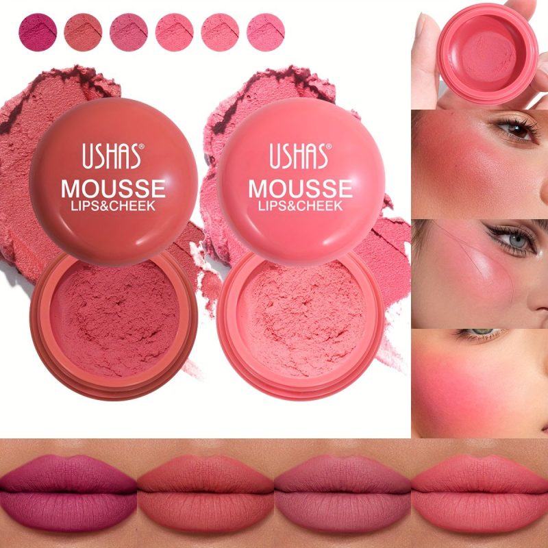 USHAS Mousse Lips & Cheek UC114 – produs 2 în 1 pentru buze și obraji – set 24 bucăți