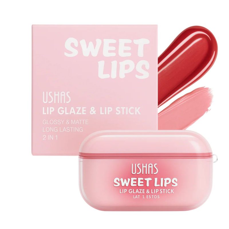 USHAS Sweet Lips UC104B – ruj și luciu de buze 2 în 1, efect glossy și mat – set 12 bucăți - imagine 4