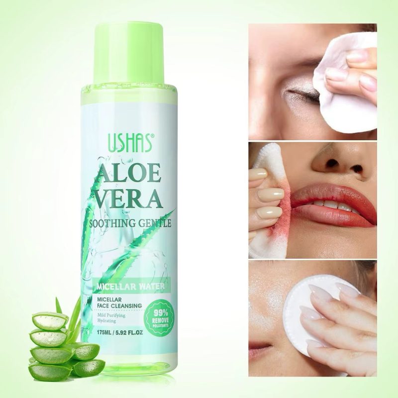 Ushas Aloe Vera Soothing Gentle UC118-3 – Apă Micelară Calmanta și Hidratantă, 99% Naturale, Set 12 Bucăți1