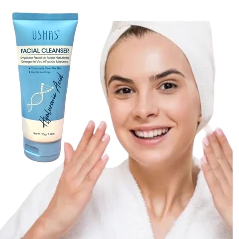 Ushas Facial Cleanser cu Acid Hialuronic – Gel de Curățare și Hidratare Intensă, 12 buc/set (HA409)