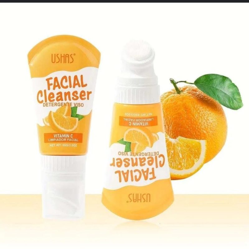 Ushas Facial Cleanser cu Vitamina C – Gel de Curățare Revitalizant, 12 buc/set (HA316)