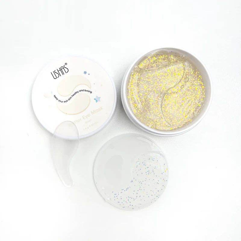 Ushas Glitter Eye Mask cu Extract de Melc – 60 plasturi pentru ochi obosiți, 1.4 g bucata HA483
