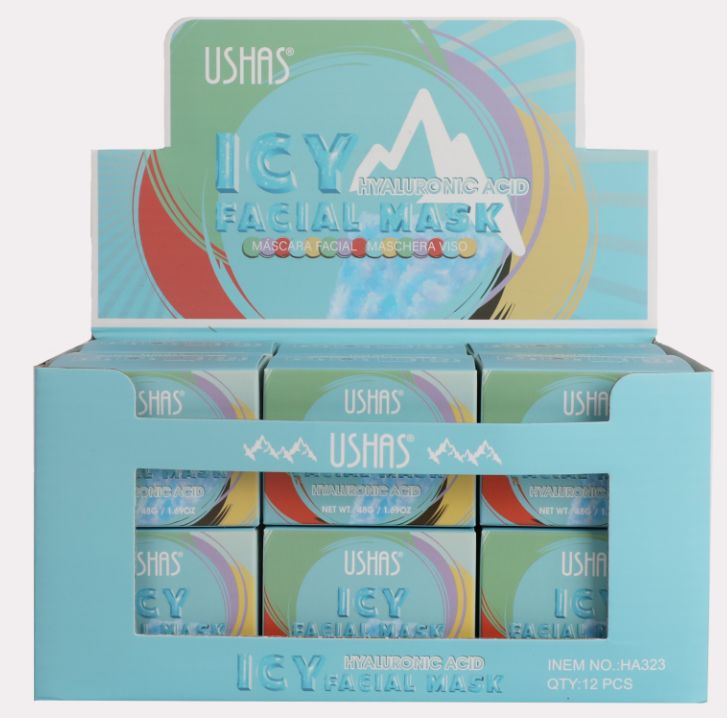 Ushas Icy Facial Mask cu Acid Hialuronic – Mască Facială Revitalizantă, Cod HA323