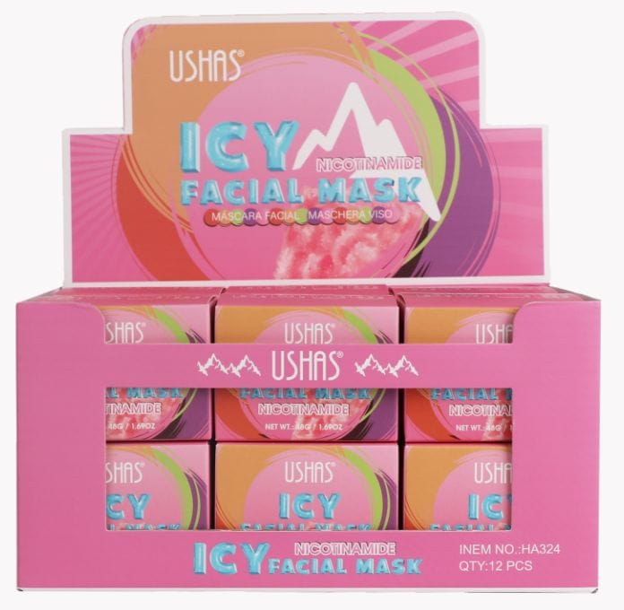 Ushas Icy Facial Mask cu Niacinamide – Mască Facială Iluminatoare și Revitalizantă, Cod HA324