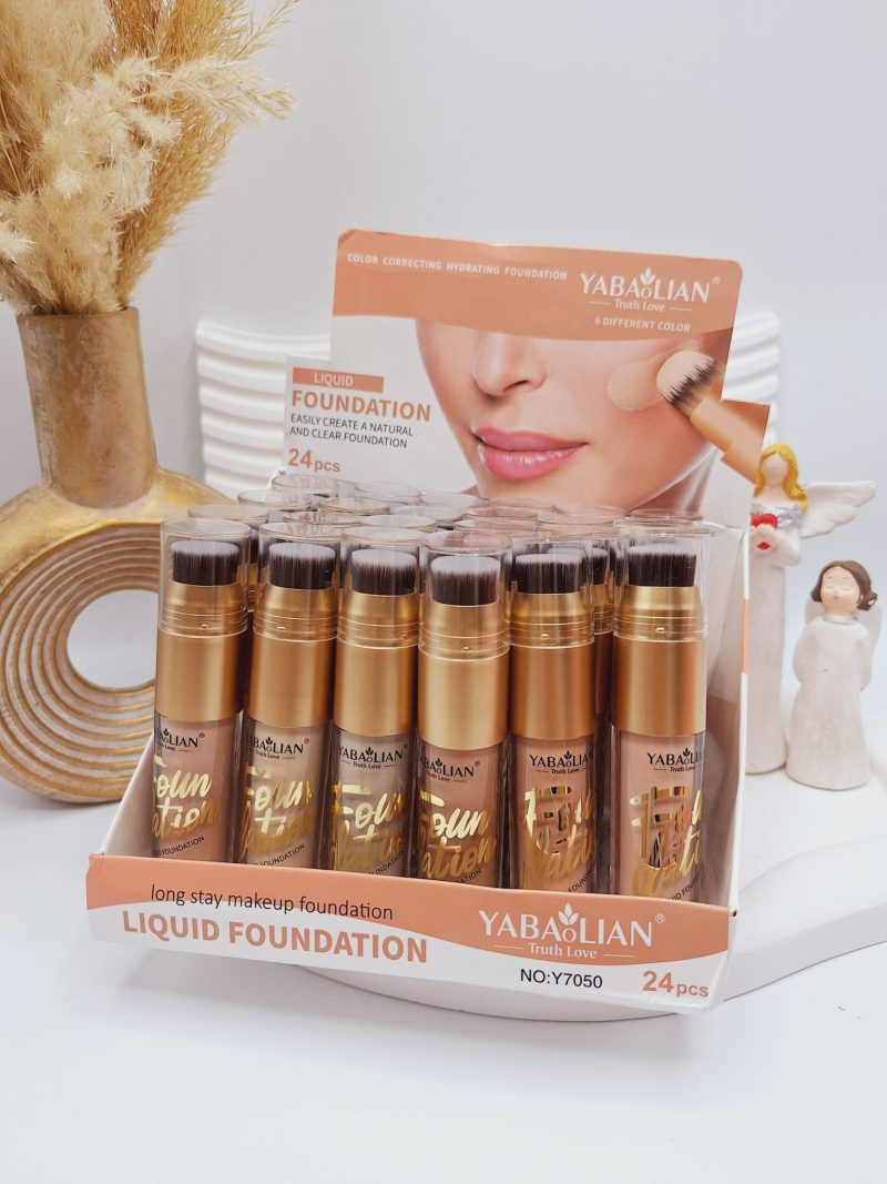 Yabaolian Liquid Foundation Y7050 – Fond de Ten Lichid cu Pensulă Integrată, 6 Nuanțe, Set 24 Bucăți - imagine 2