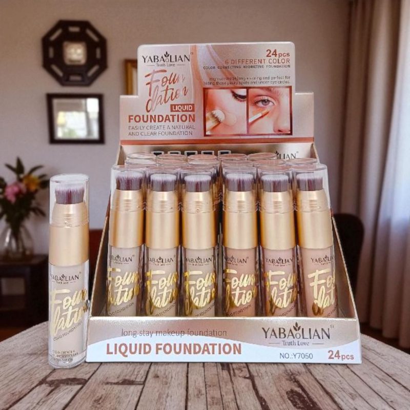 Yabaolian Liquid Foundation Y7050 – Fond de Ten Lichid cu Pensulă Integrată, 6 Nuanțe, Set 24 Bucăți - imagine 6