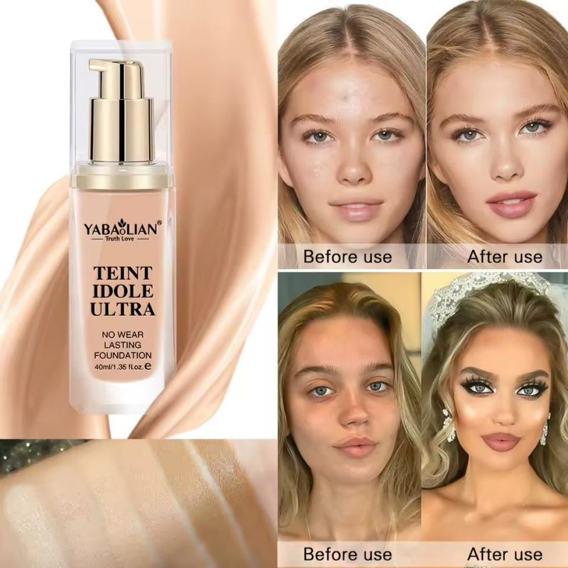 Yabaolian Teint Idole Ultra Liquid Foundation Y7018 – Fond de Ten Lichid Rezistent, 6 Nuanțe, 40g, Set 12 Bucăți - imagine 2