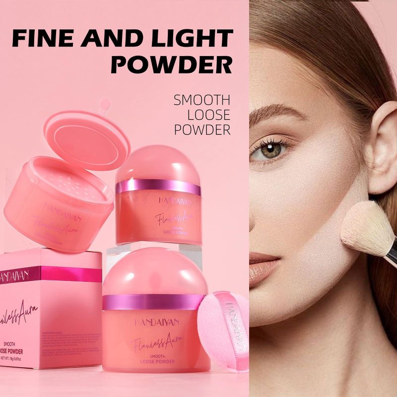 Handaiyan Flawless Aura Loose Powder H3029 – Pudră Liberă Fină și Ușoară, Culori Mixte
