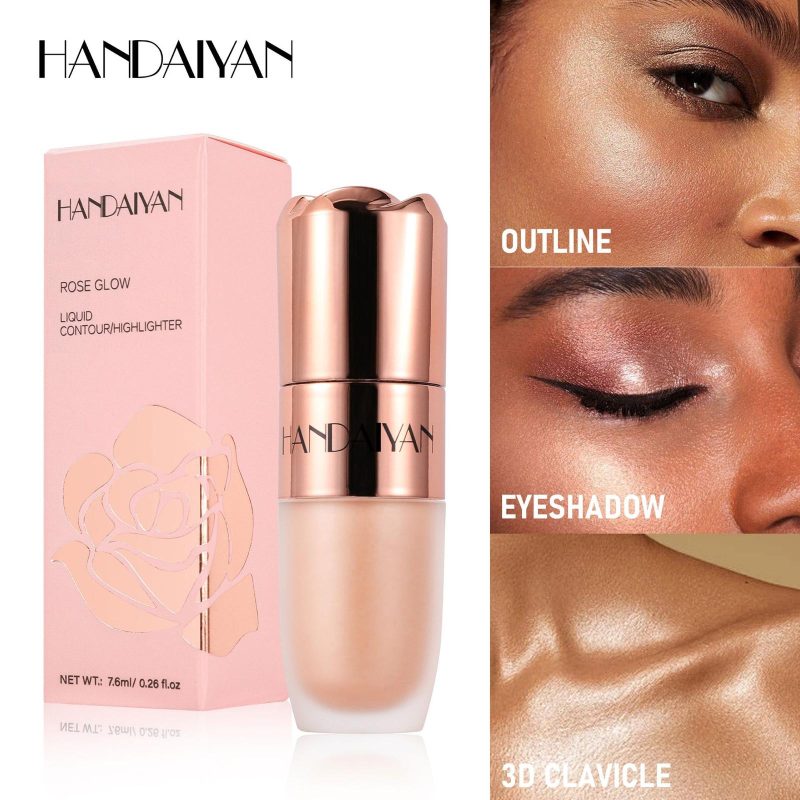 Handaiyan Liquid Highlighter H3044 – Iluminator Lichid cu Aplicator Tip Burețel, Culori Mixte