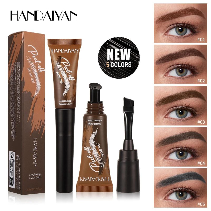 Handaiyan Peel-Off Eyebrow Tint H2060 – Gel pentru Sprâncene cu Efect Tatuaj Temporar, Culori Mixte