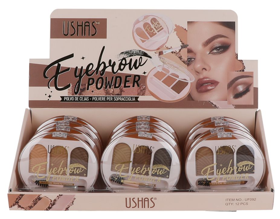 Fard sprâncene Ushas Eyebrow Powder UF092 – set 12 bucăți - imagine 2