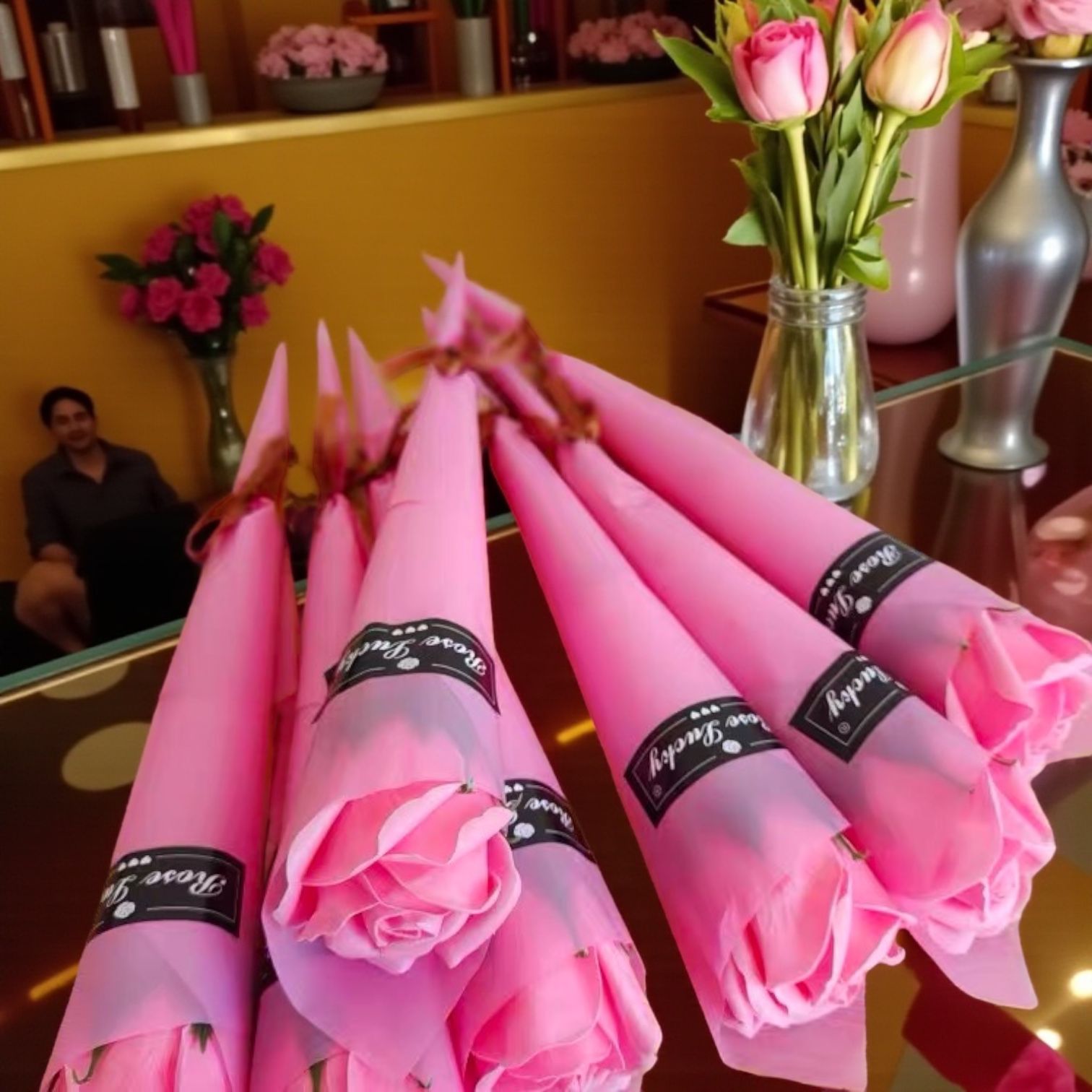 Trandafir săpun 37x5 cm – floare elegantă ambalată individual - imagine 5