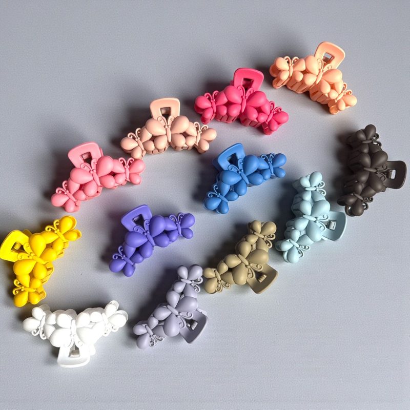 Clești de păr siliconati 12/set G242 – modele colorate antiderapante