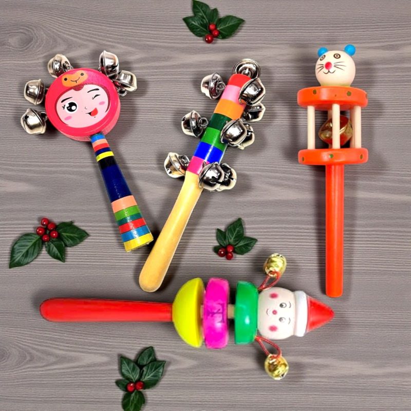 Zornăitoare lemn diverse modele – jucărie educativă colorată pentru copii